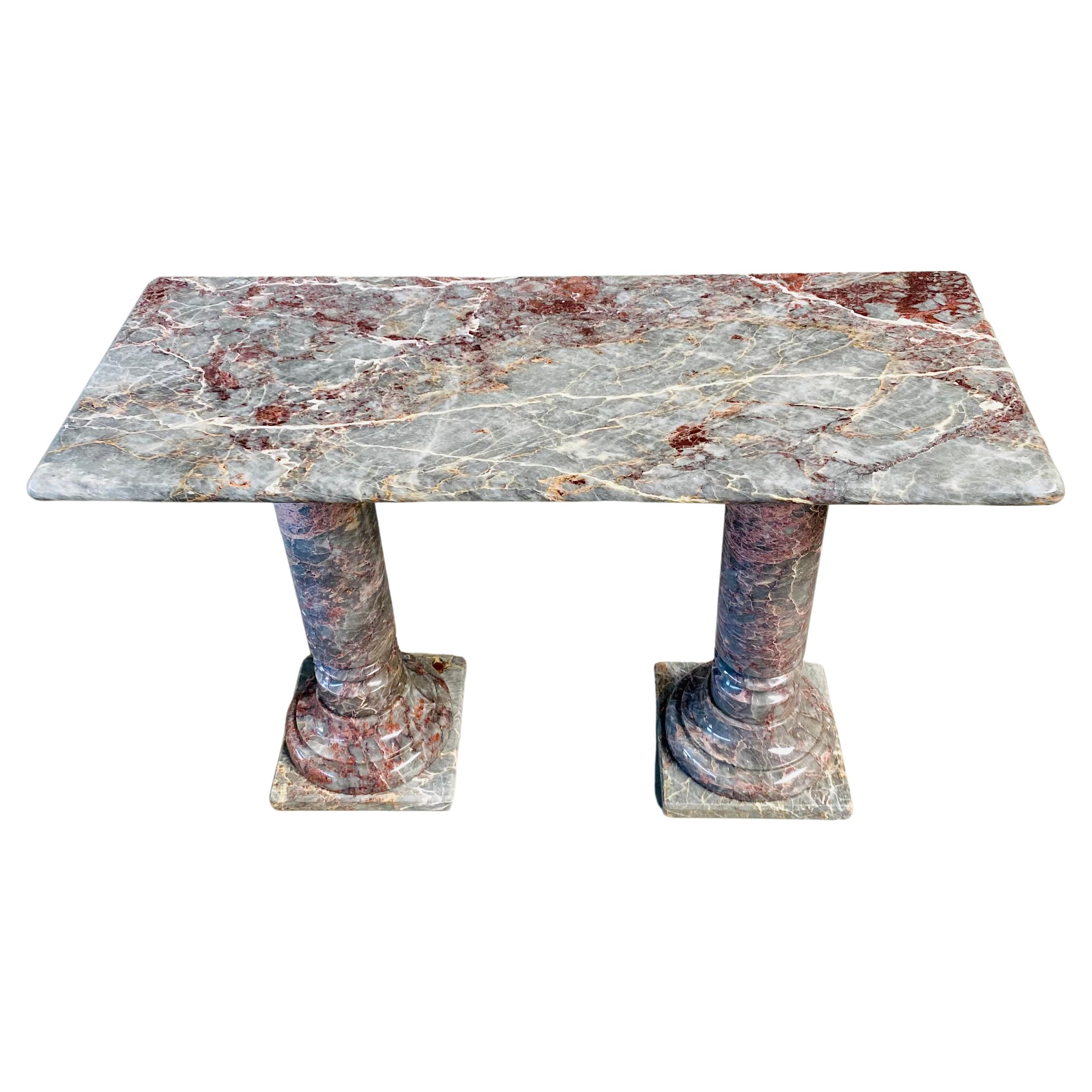 Solid Polished Salome Marble Console Table, Italy, 1980s