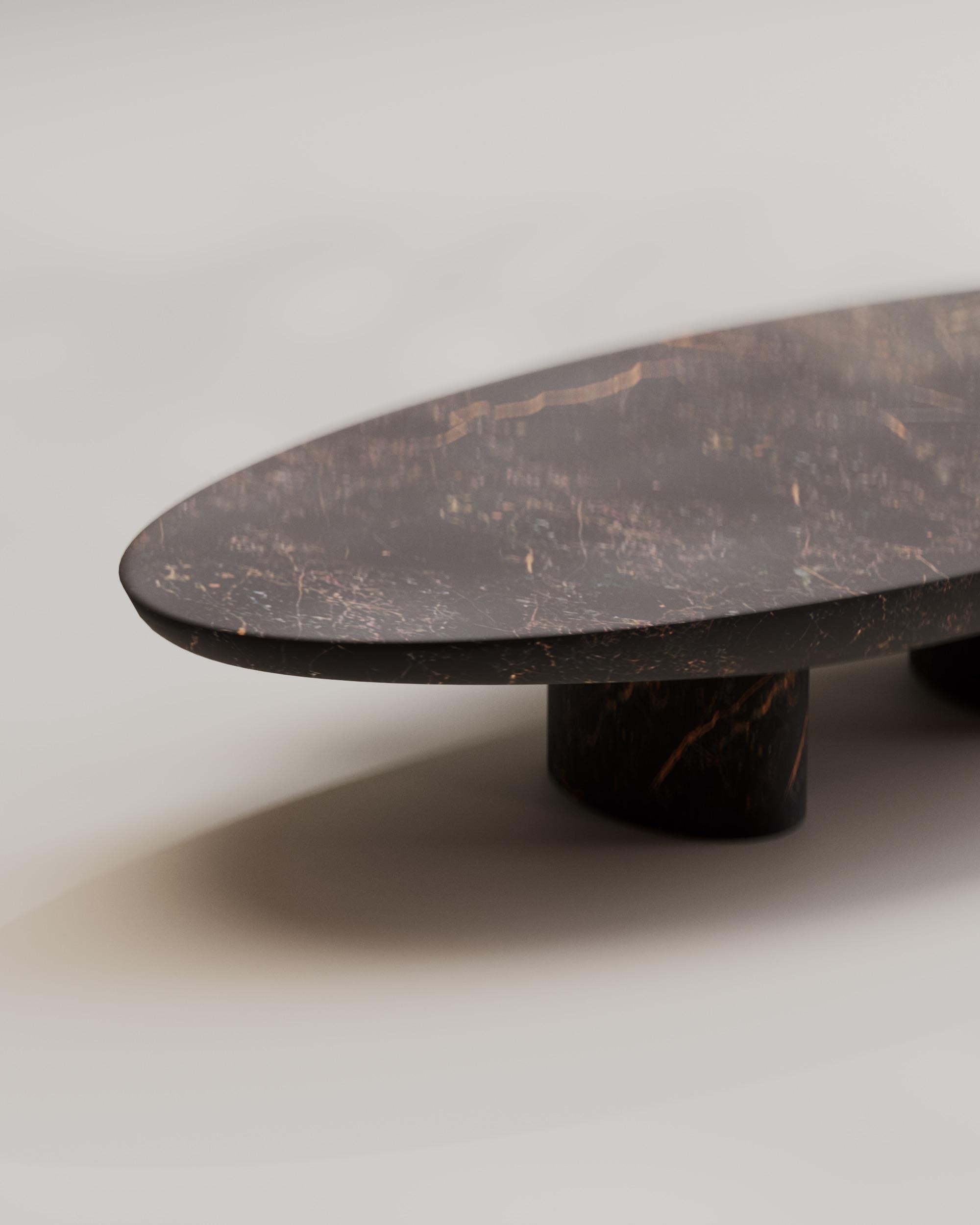 Hand-Crafted Solid Port Saint Laurent Abraccio Oval Coffee Table 140 by Studio Narra For Sale