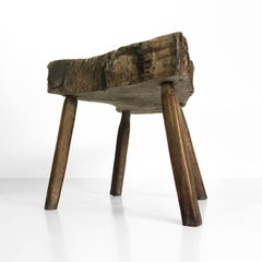Tabouret primitif Mesquite massif