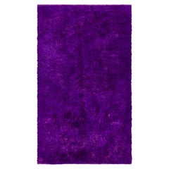 Alfombra Tulu Anudada a Mano, Color Morado Sólido, 100% Lana. Opciones personalizadas disponibles