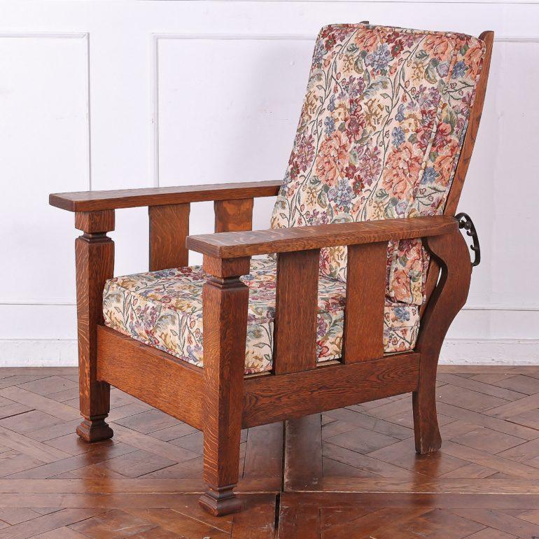 20th Century Solid Quarter-Sawn Oak Morris Chair