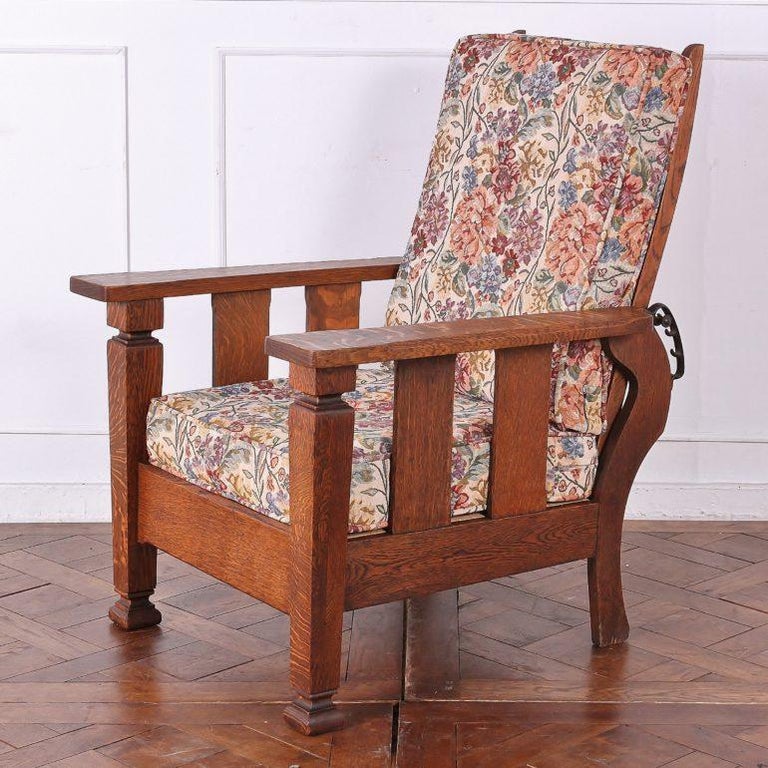 Solid QuarterSawn Oak Morris Chair at 1stDibs