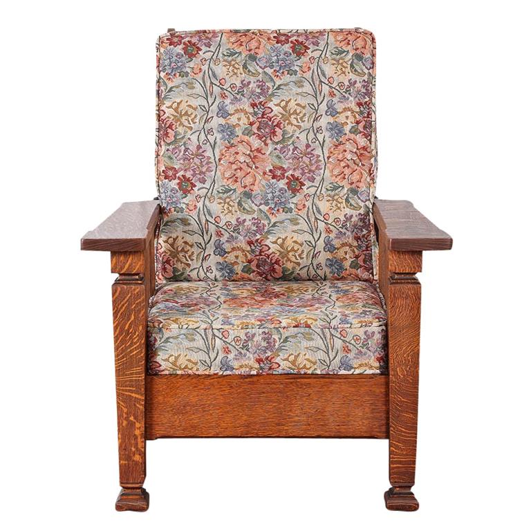 Solid Quarter-Sawn Oak Morris Chair
