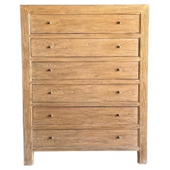 Solid Reclaimed Elm Wood Tall Chest of Drawers in Natural Finish