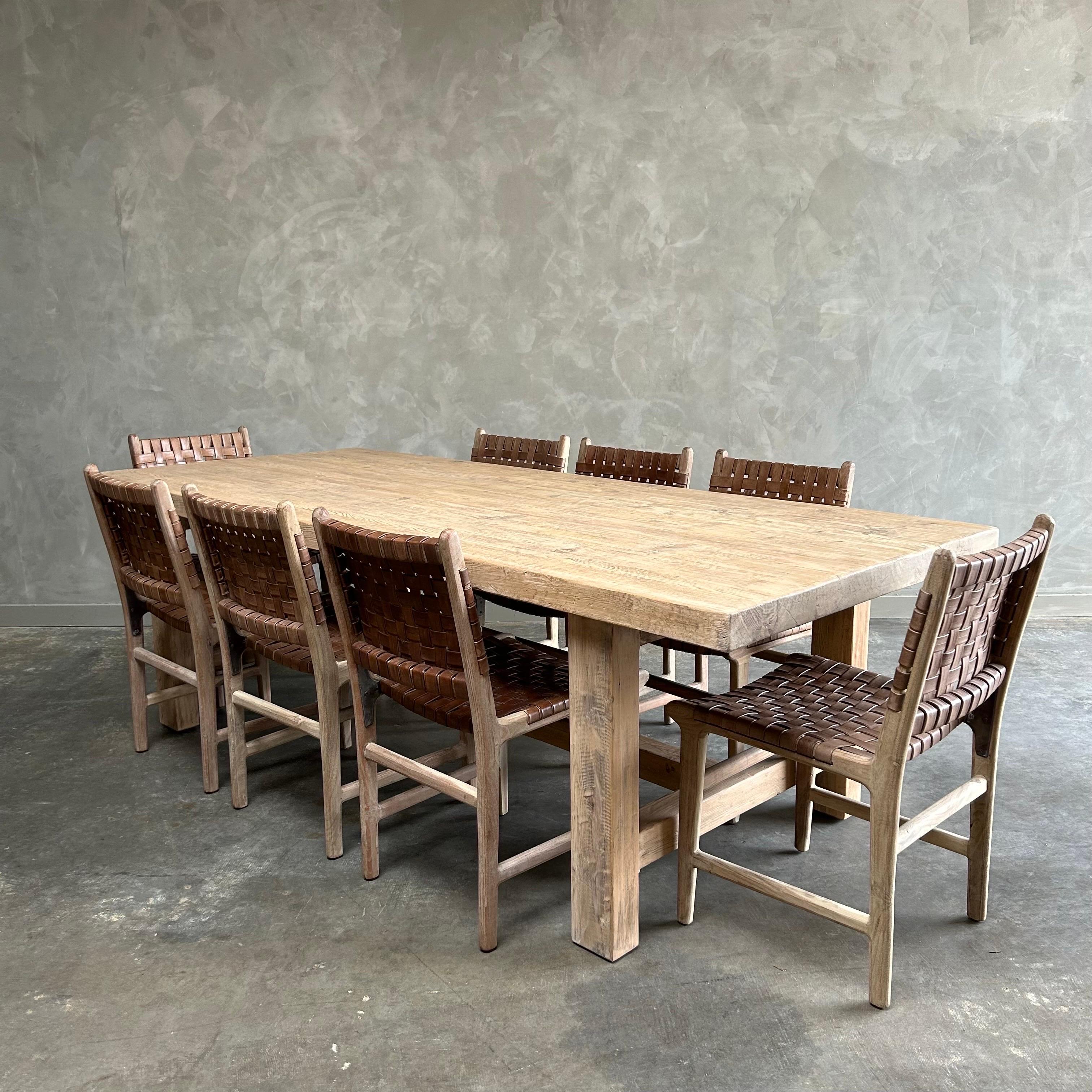 Solid Reclaimed Pine Dining Table For Sale 3