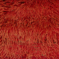 Solid Red Color Handmade Tulu Rug, 100% Wool. Custom Options Available