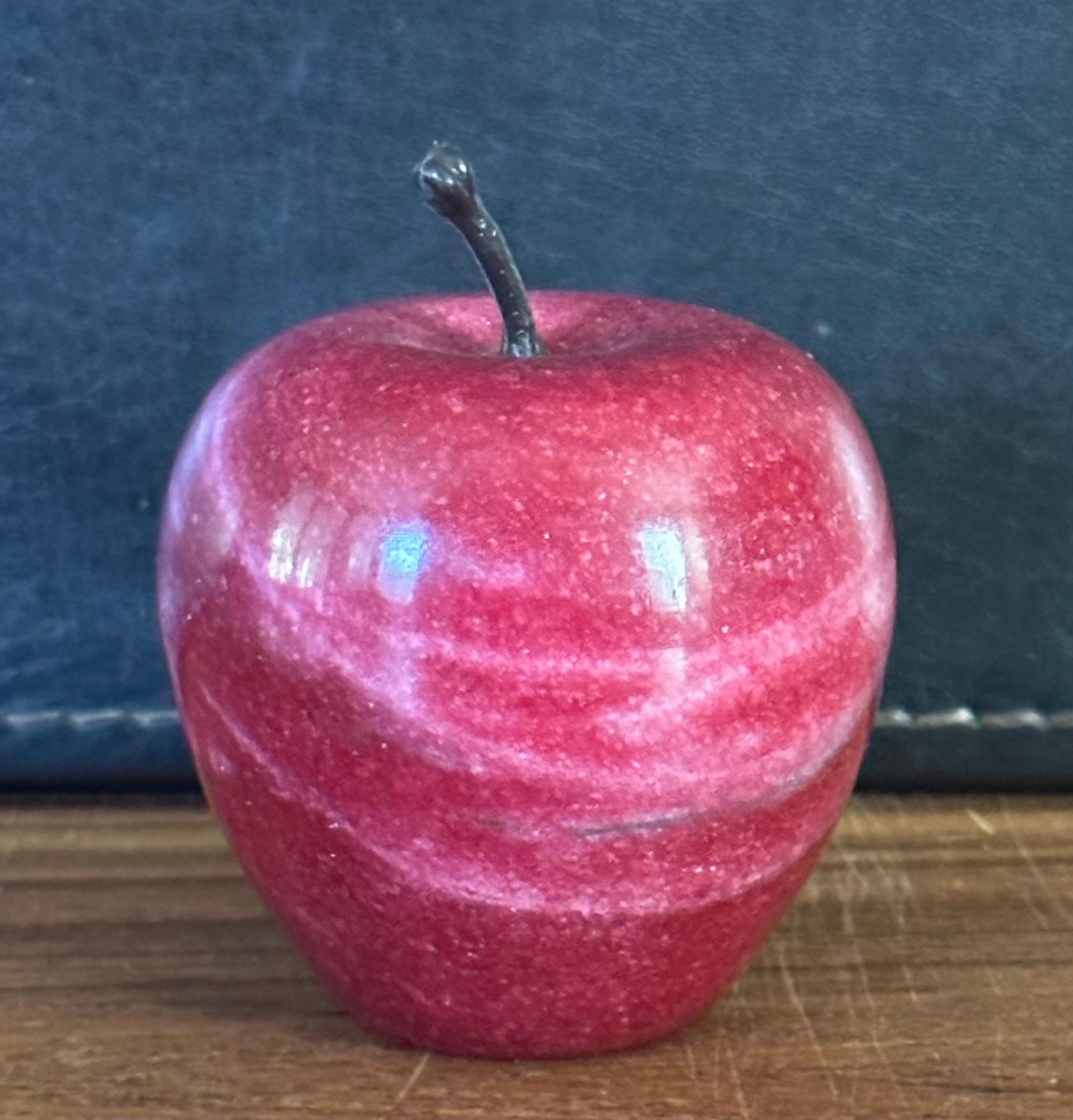 American Solid Red Marble Apple Paperweight