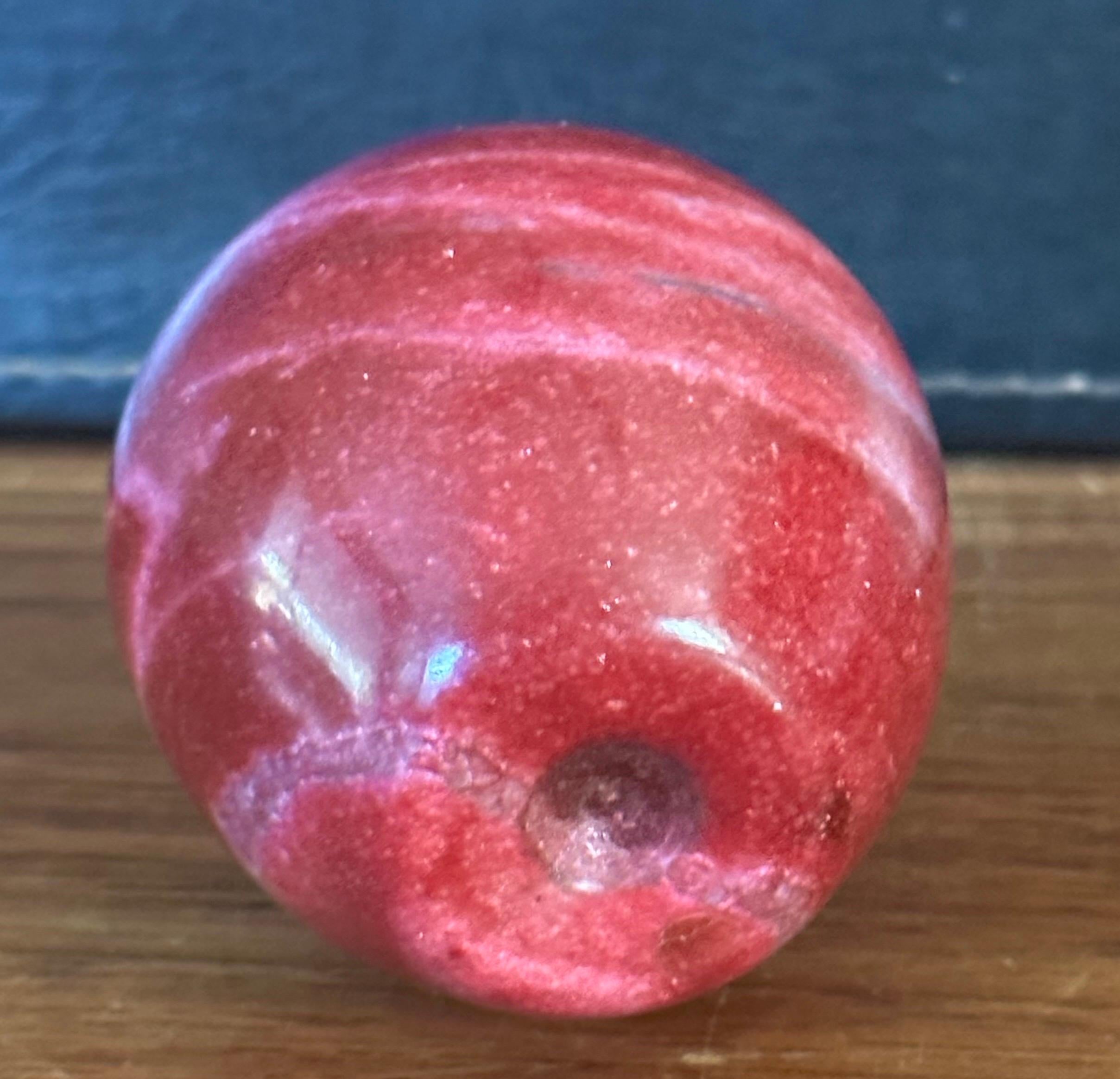Solid Red Marble Apple Paperweight 1
