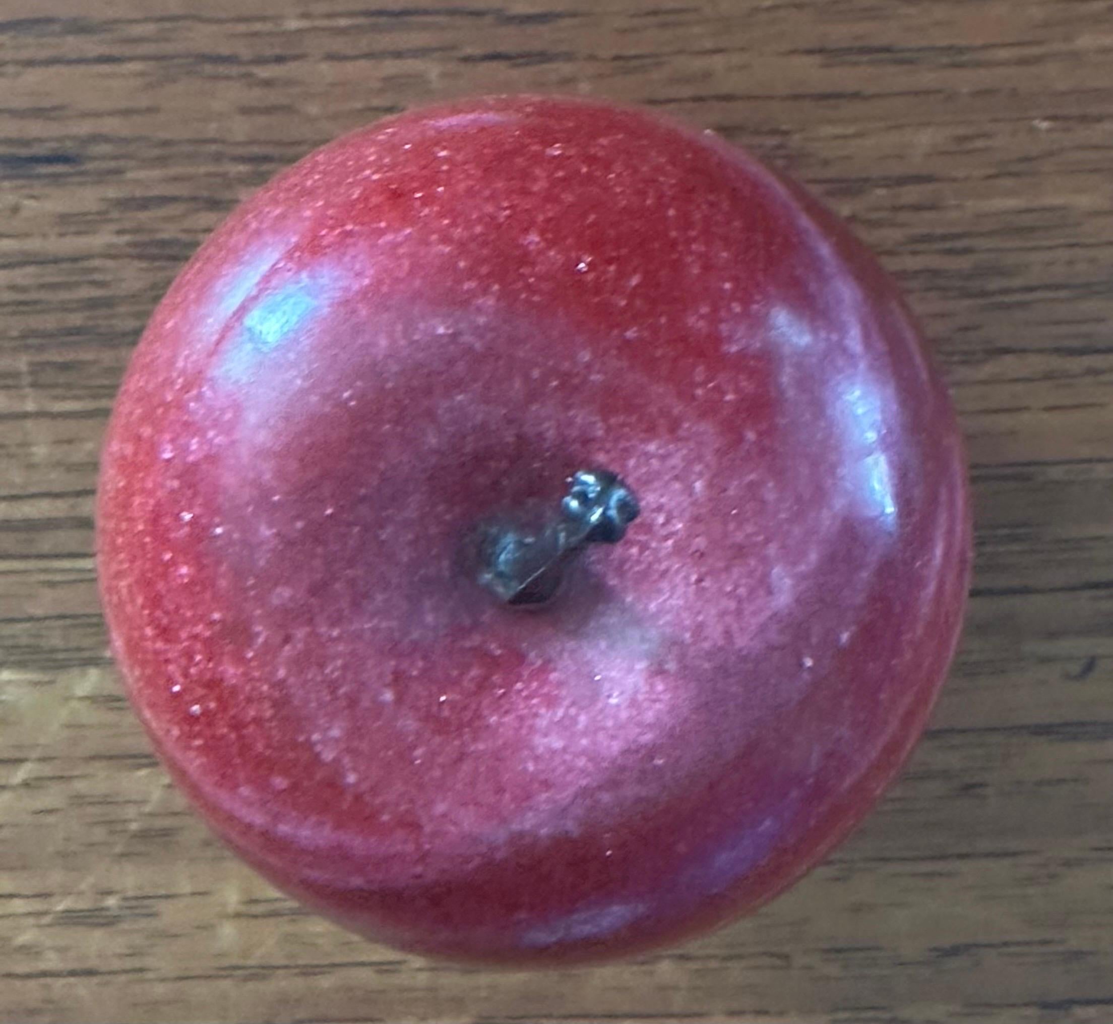 Solid Red Marble Apple Paperweight 2