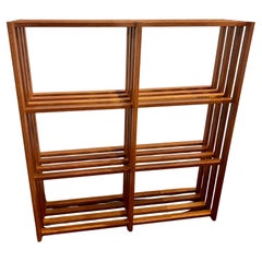 Scaffale per libri in rovere rosso massiccio per dispensa