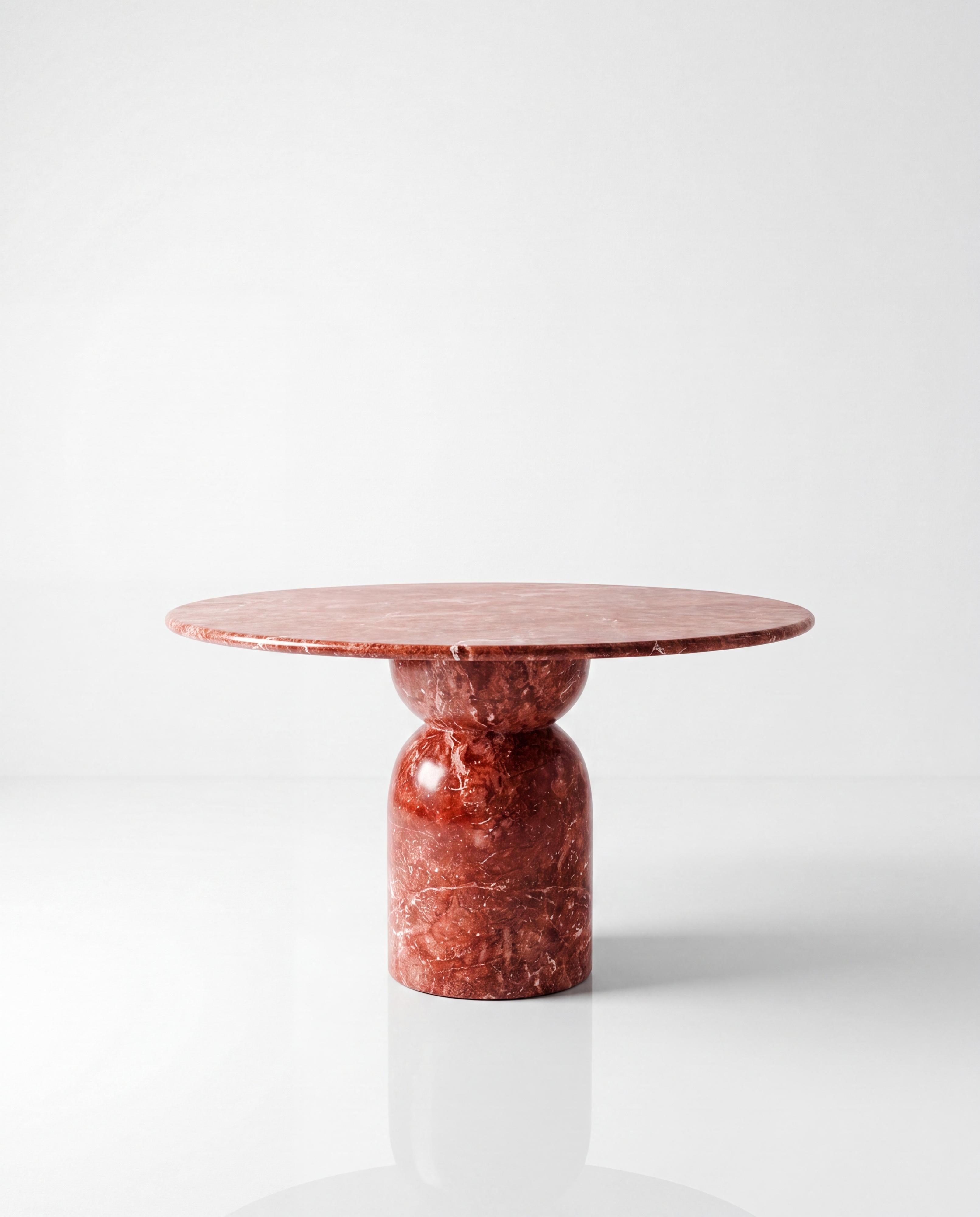 Solid Red Travertine Round Dining Table - Bespoke Marble Circle Table ...