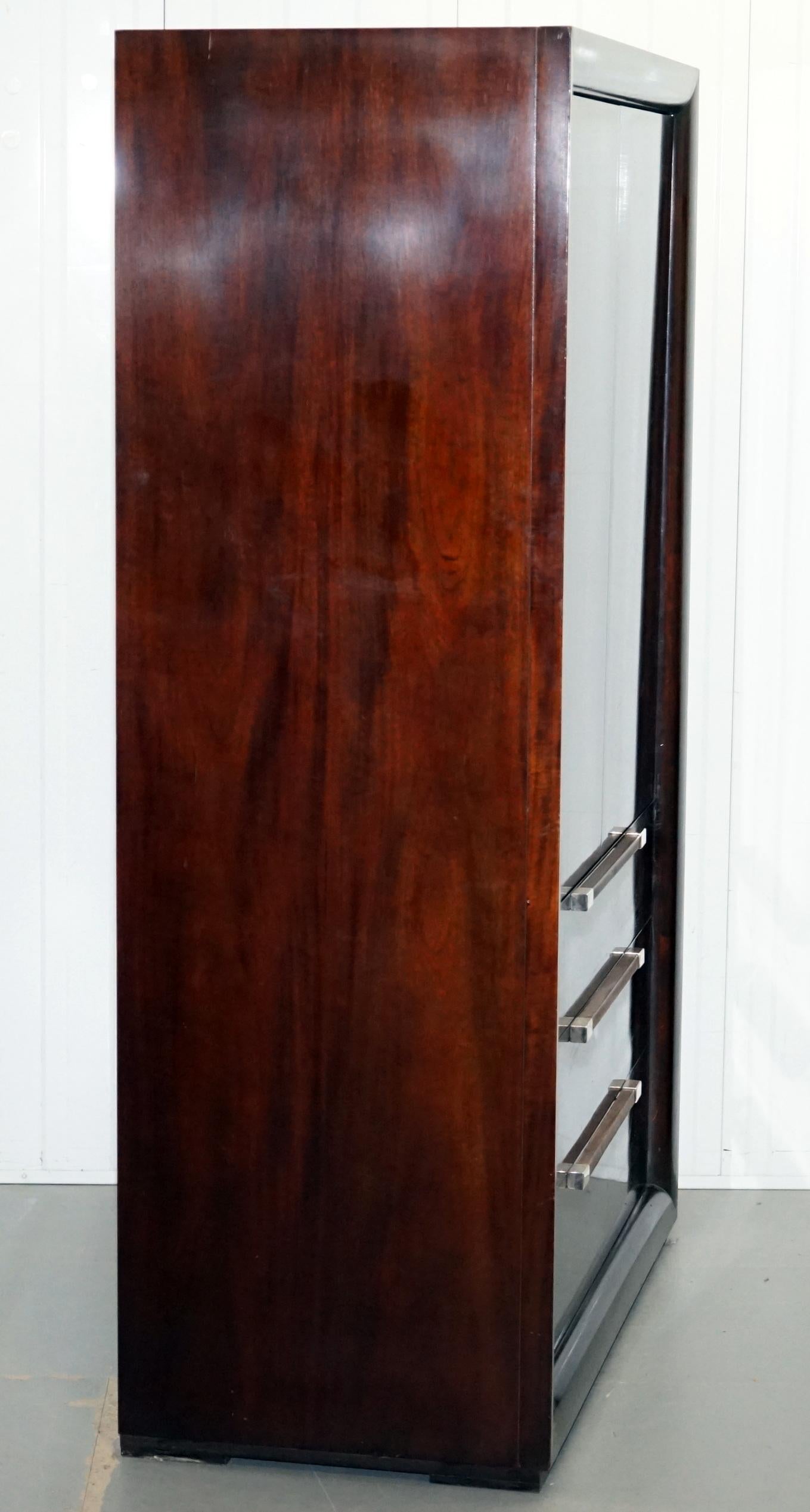 Hand-Carved Solid Redwood Ralph Lauren Hudson Street Wardrobe Bi-Fold Doors Chest of Drawers