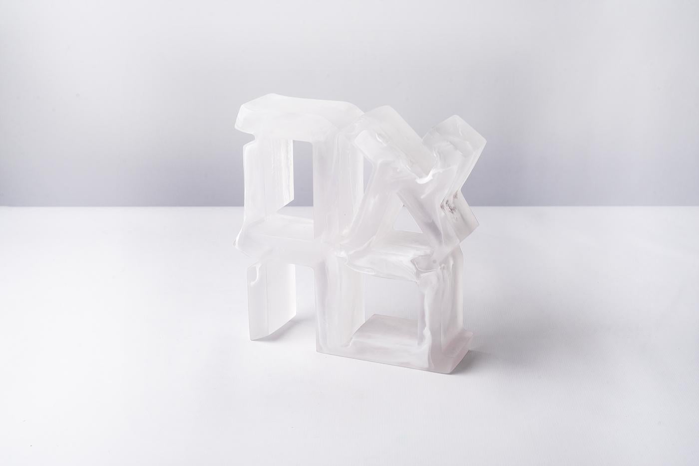 Ahava (אהבה) Solid Resin Green Sculpture For Sale 9