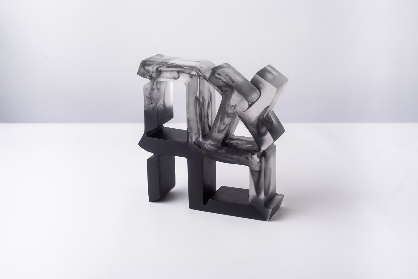 Ahava (אהבה) Solid Resin Green Sculpture For Sale 10