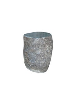 Solid River Stone Side Table from Java, Indonesia
