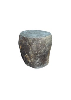 Solid River Stone Side Table from Java, Indonesia