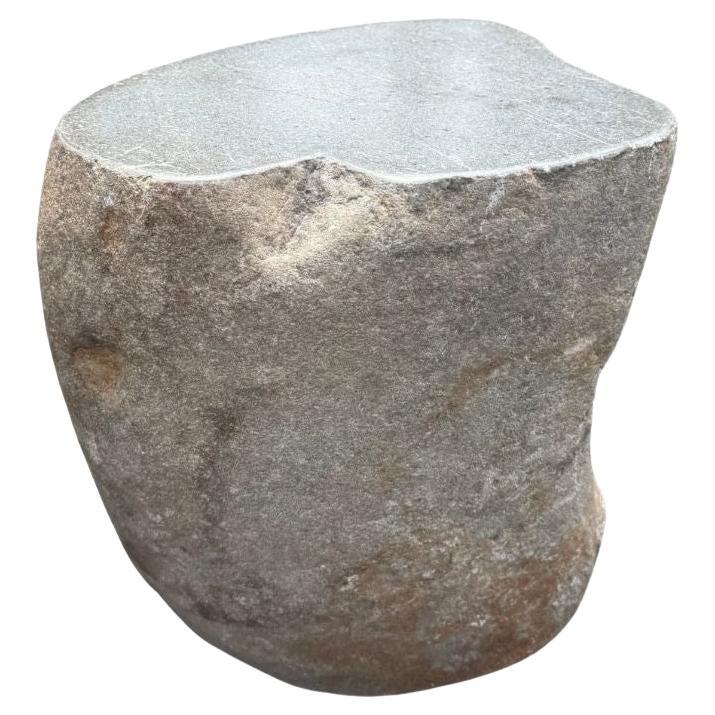 Solid River Stone Side Table from Java, Indonesia For Sale