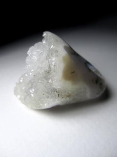 Solid Rock Crystal Ring Clear Quartz Raw Snow White Natural Brazilian Gemstone