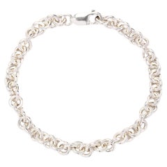 Solid Rolo Link Chain Bracelet, Sterling Silver
