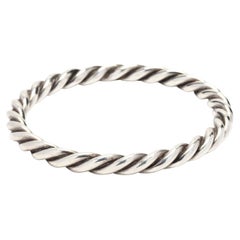 Vintage Solid Rope Twist Bangle Bracelet, Sterling Silver, Stackable