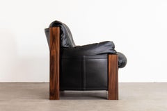 Solid Rosewood 5-Piece Scarpa Bergère Armchairs + Ottoman Set for Maxalto, Italy