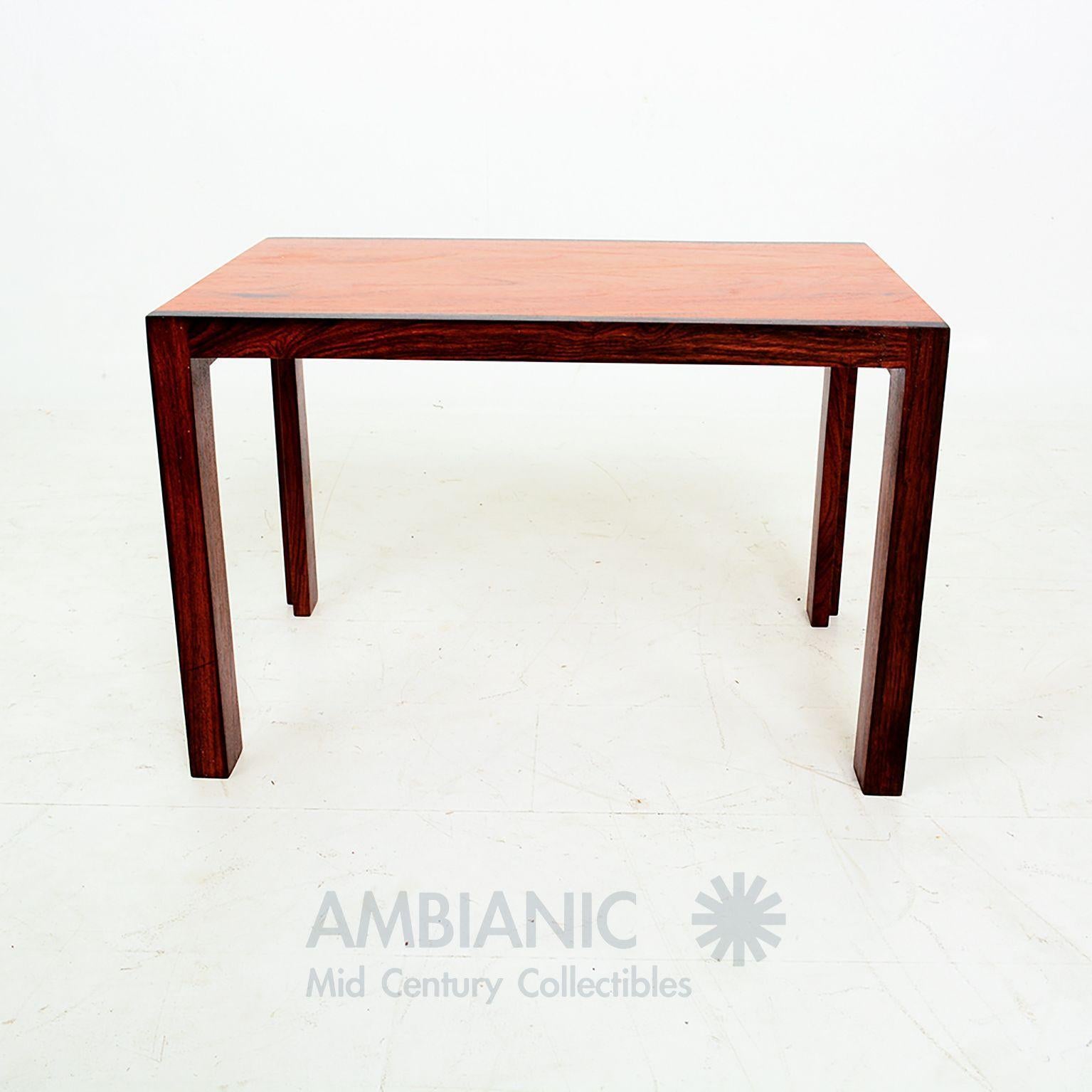 North American 1980s Exquisite Studio Side Table Solid Rosewood & Mahogany