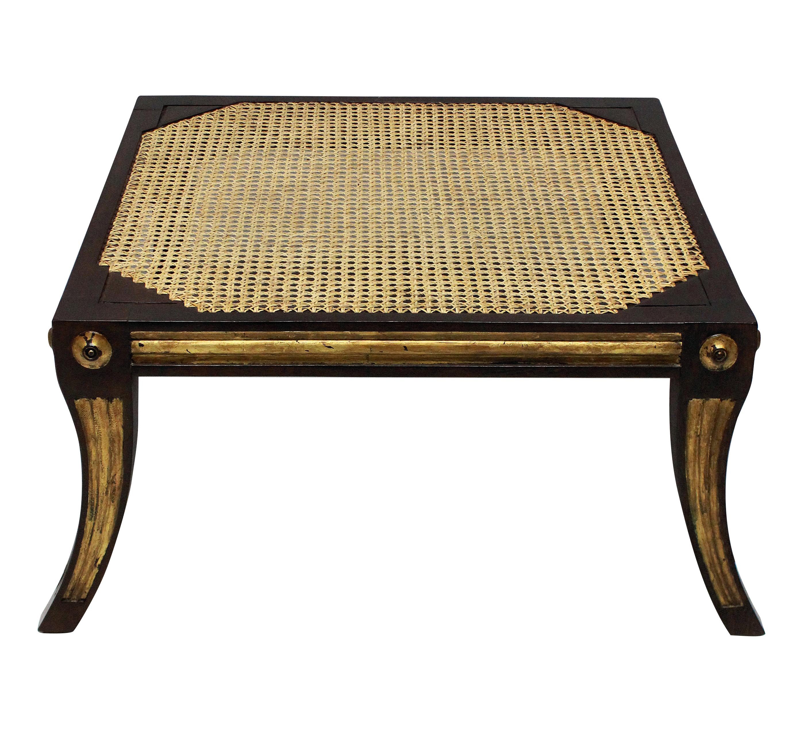 English Solid Rosewood and Parcel-Gilt Stool