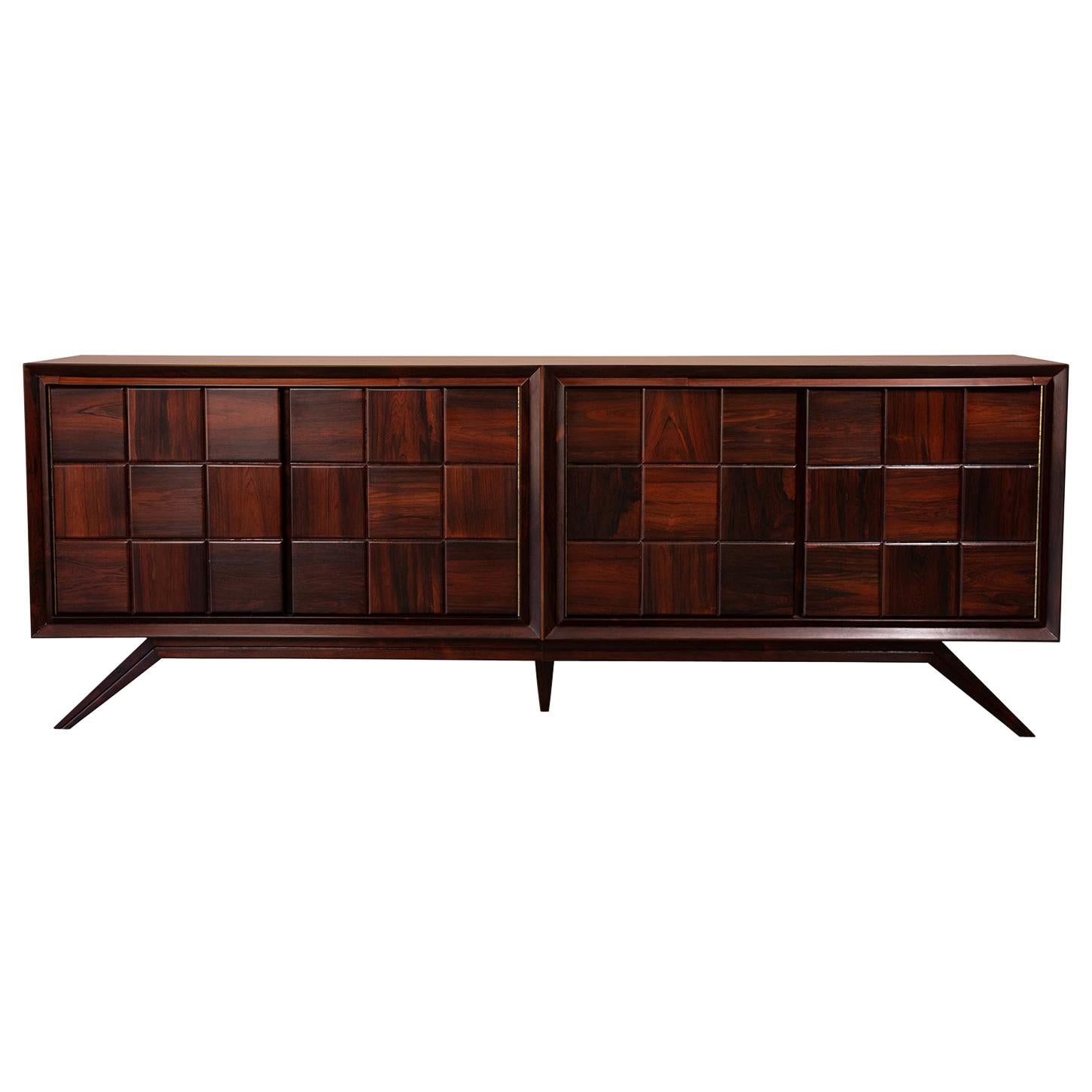 Solid Rosewood & Brass Sideboard or Credenza