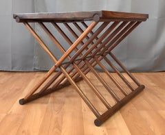 Solid Rosewood Campaign Style Folding Occasional Table