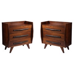 Solid Rosewood Chests, France 1950's