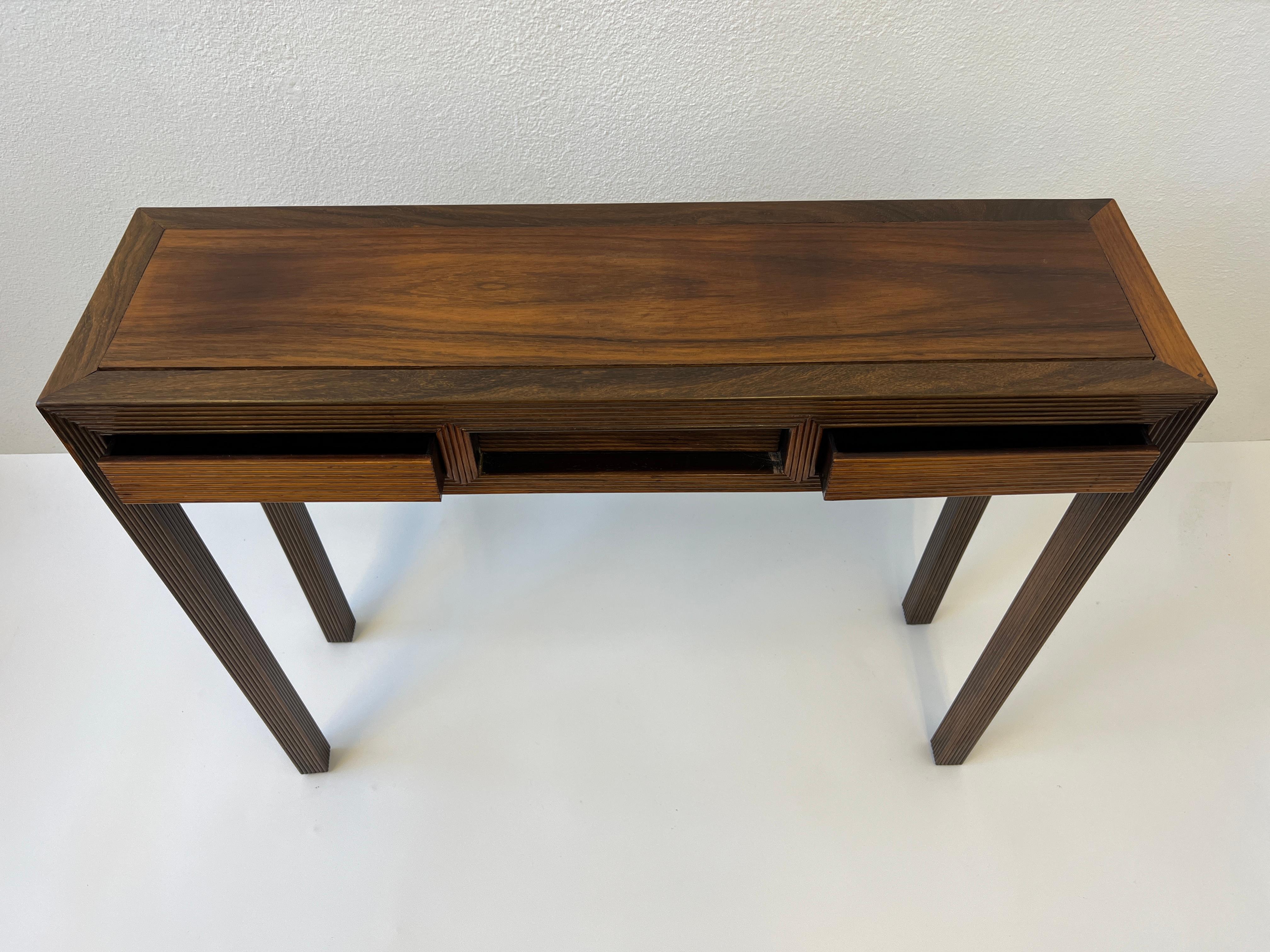 Solid Rosewood Console Table With Drawers  3
