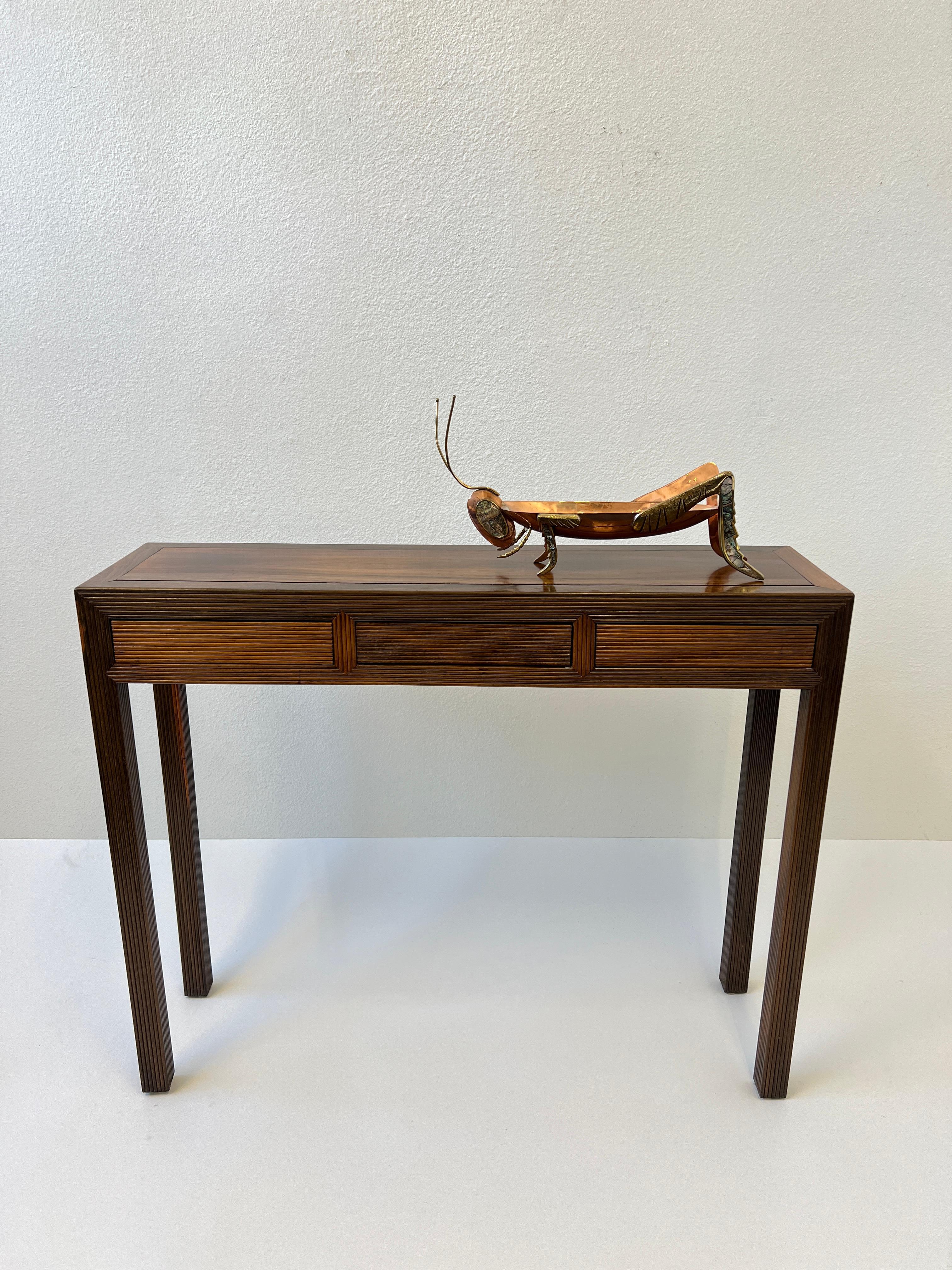 Solid Rosewood Console Table With Drawers  5