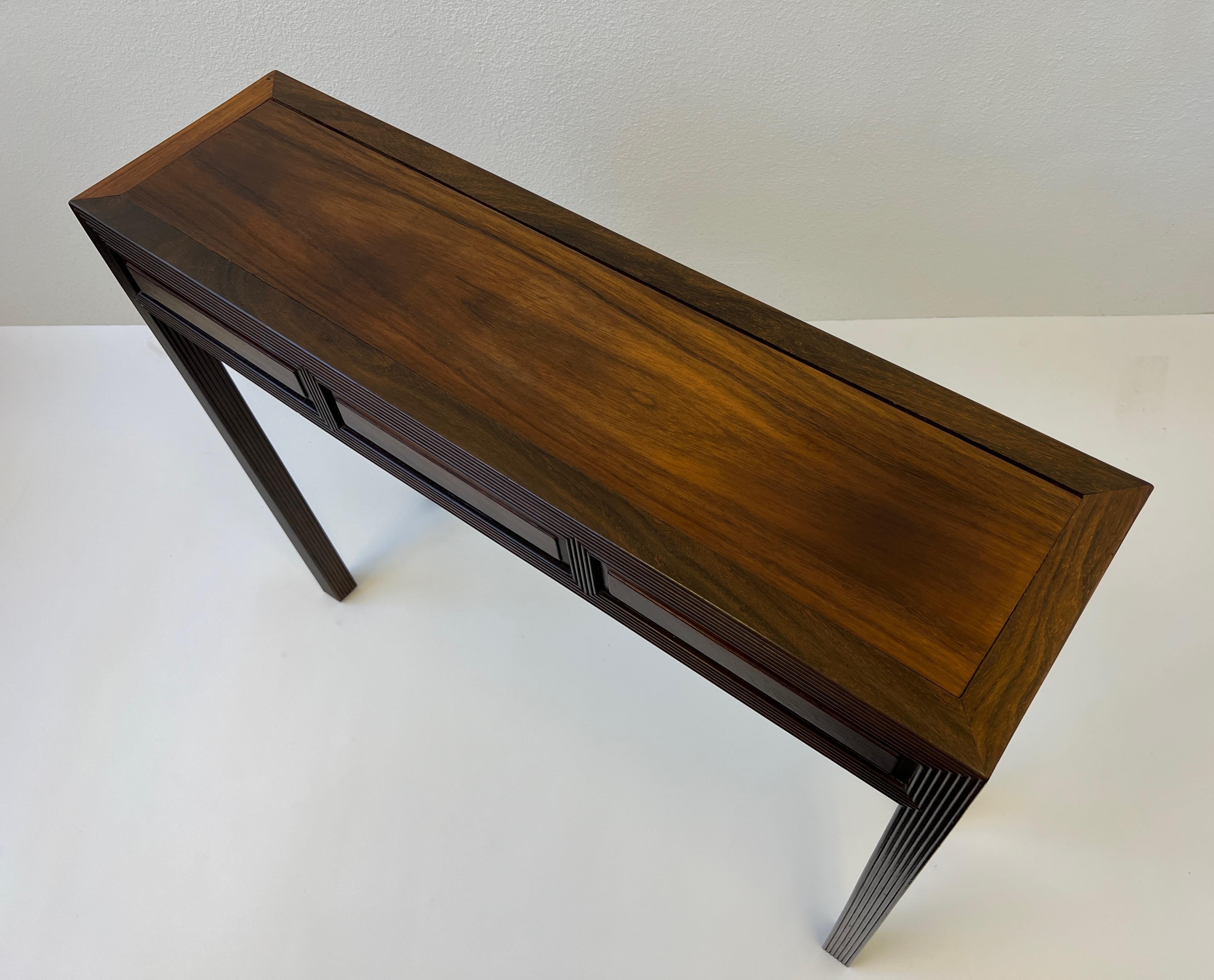 Wood Solid Rosewood Console Table With Drawers 