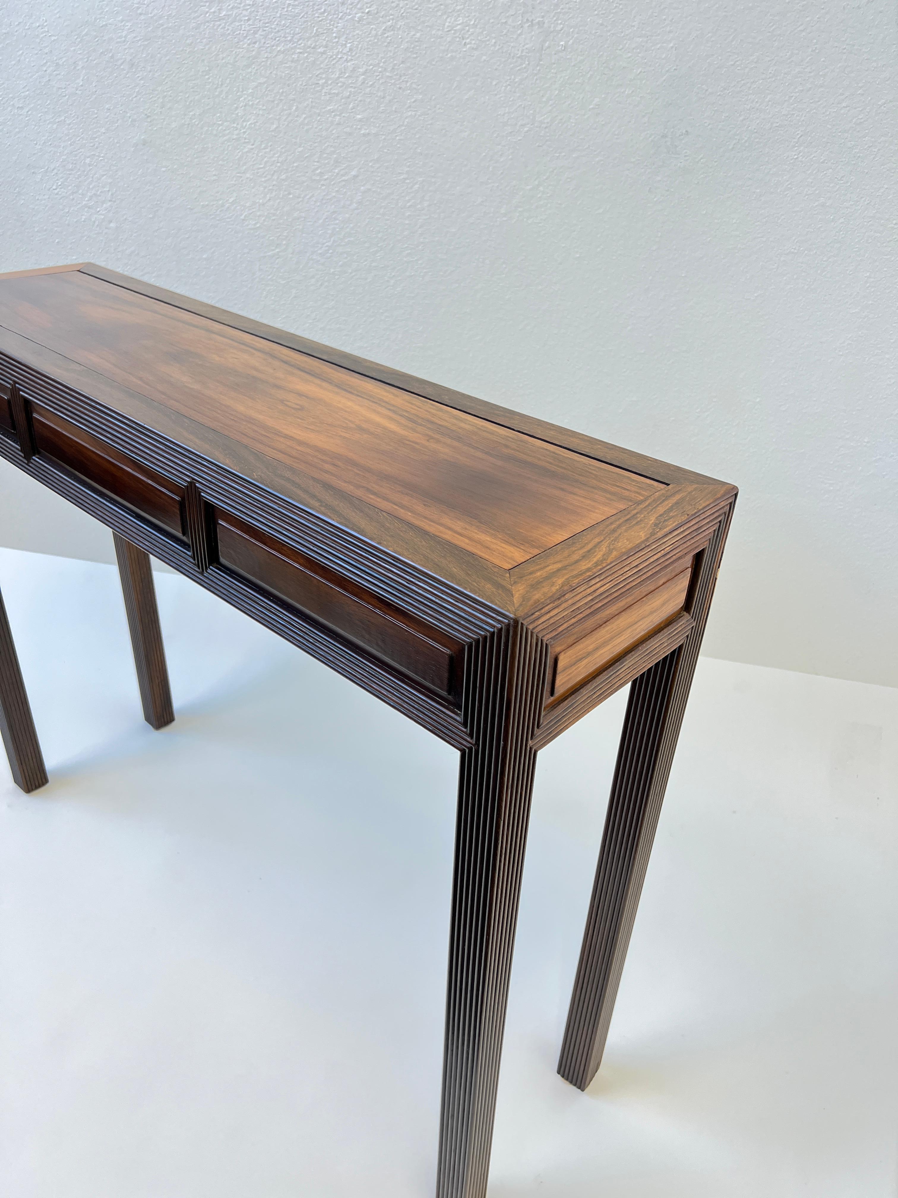 Solid Rosewood Console Table With Drawers  2