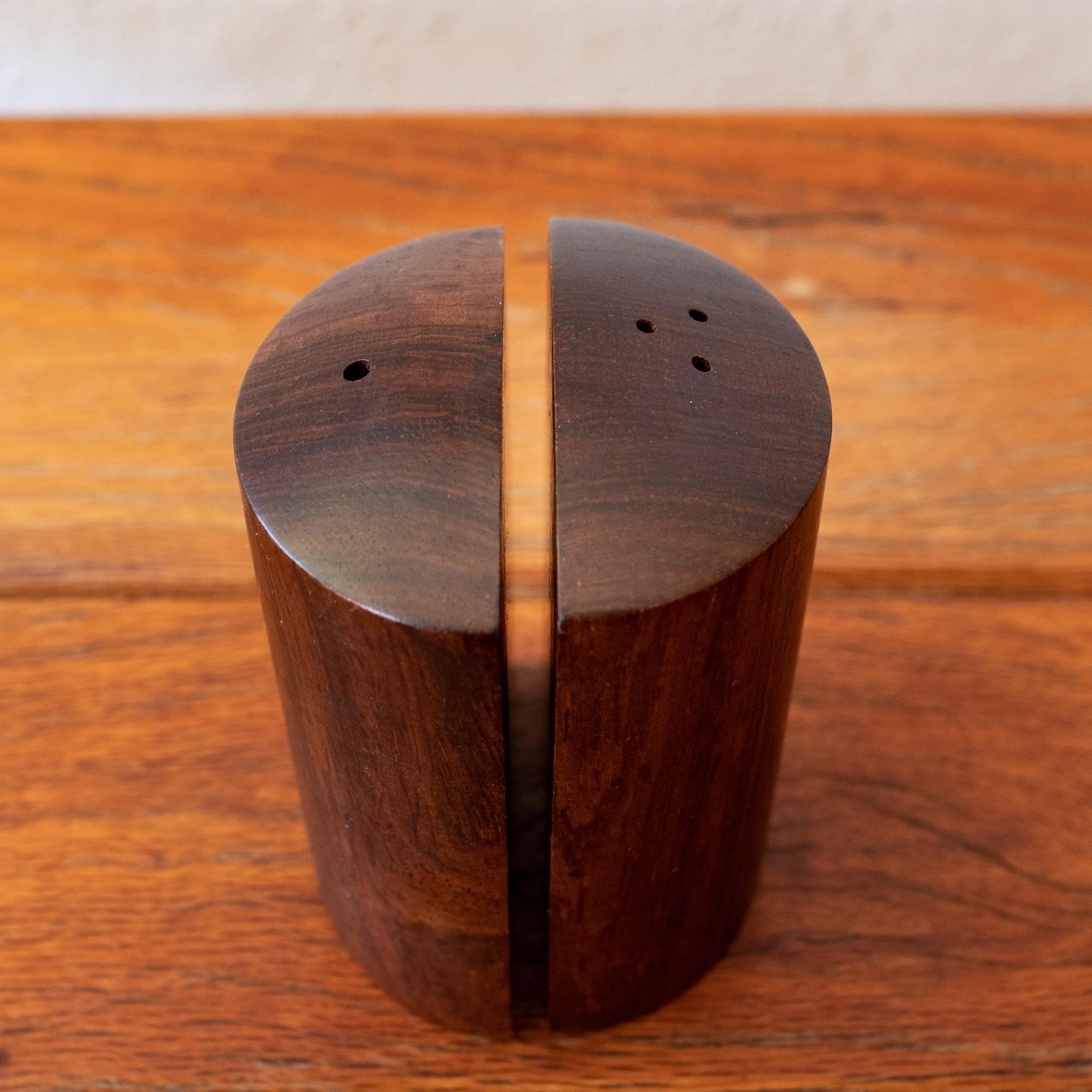 Mid-20th Century Solid Rosewood Salt and Pepper Shakers, 1950s For Sale