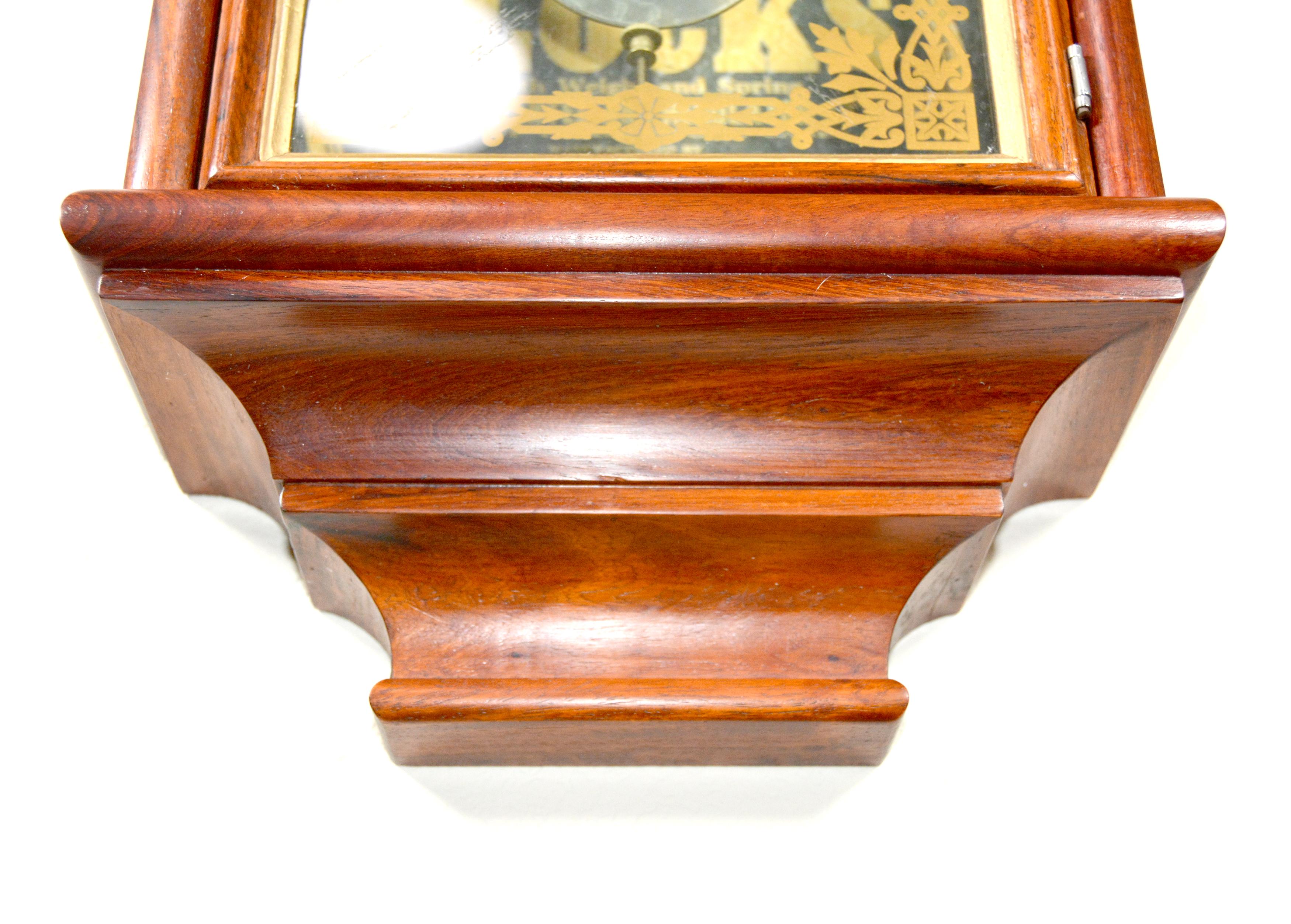 Solid Rosewood Welch Gale Drop 5 Dial 6 Hand Complication Calendar Wall Clock 4