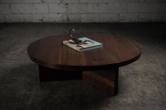 Solid Round Coffee Table in Peruvian Walnut with Smooth Finish by No Age Studio