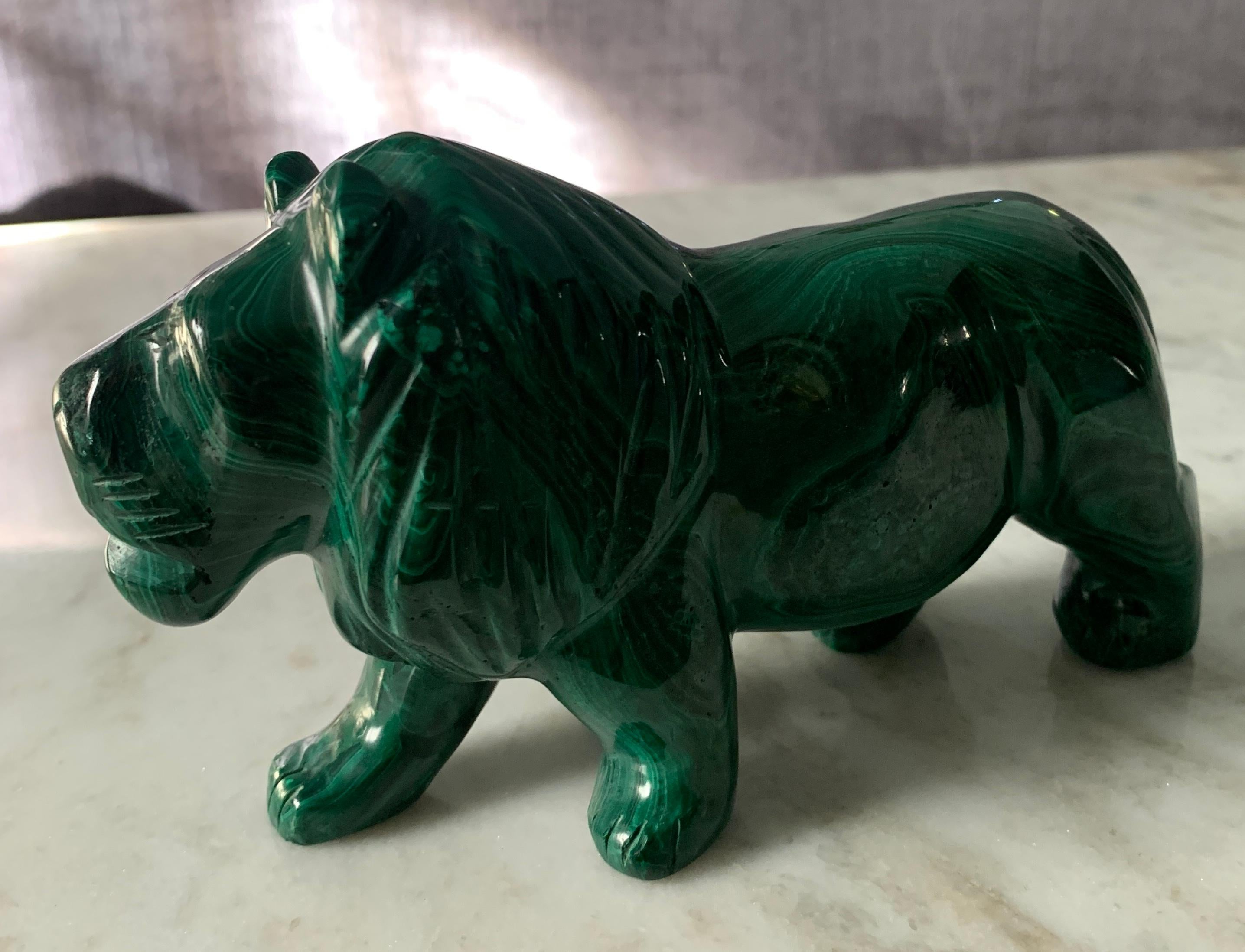 Leone di malachite russo massiccio In condizioni buone in vendita a Los Angeles, CA