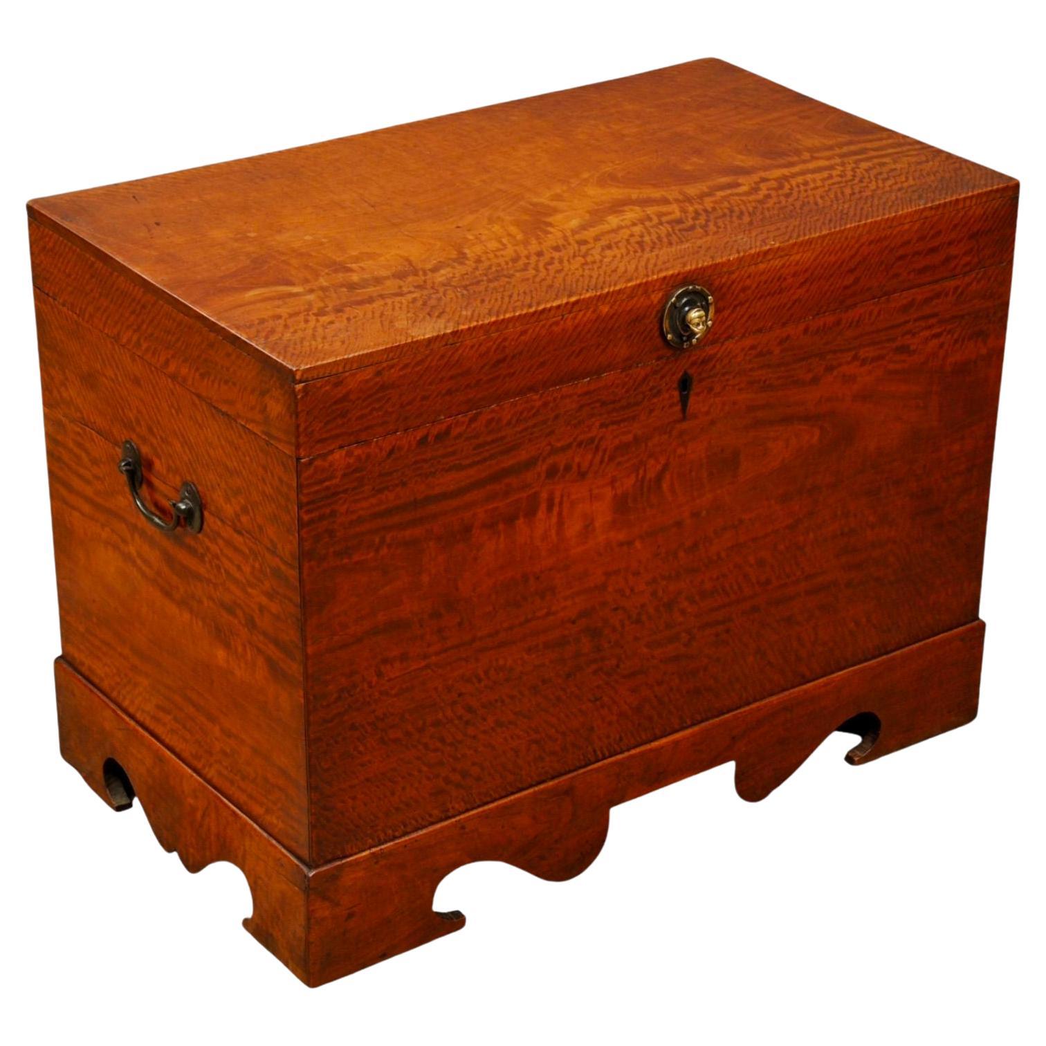 Solid Satinwood Colonial Trunk For Sale