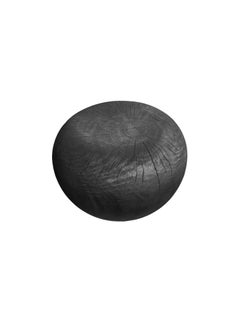 Solid Sculptural Mango Wood Side Table Burnt Finish Modern Organic