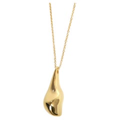 Solid Sculptural Pendant Necklace, 18 Carat Gold Plated