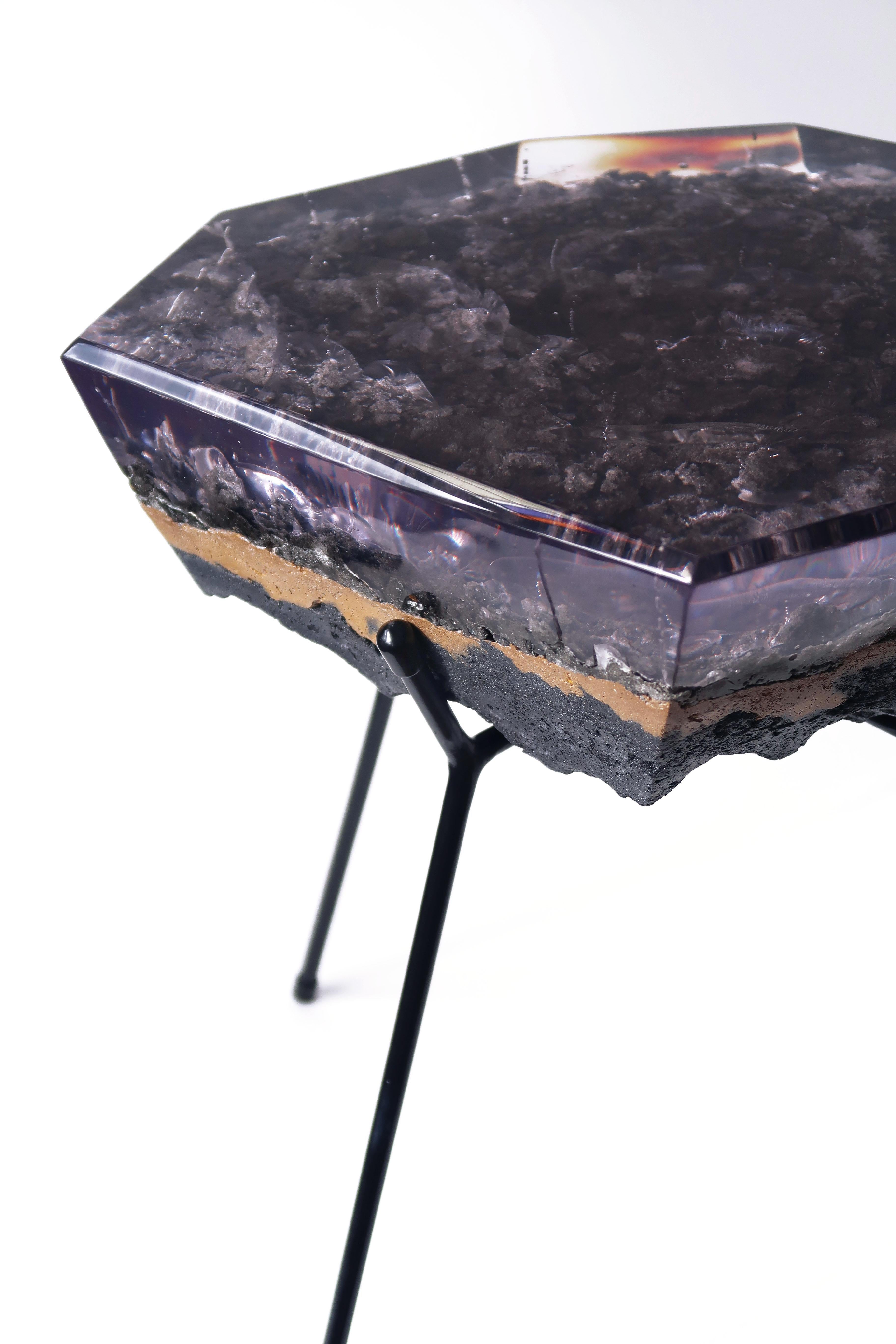 Modern Solid Side Table Handmade by Jule Cats
