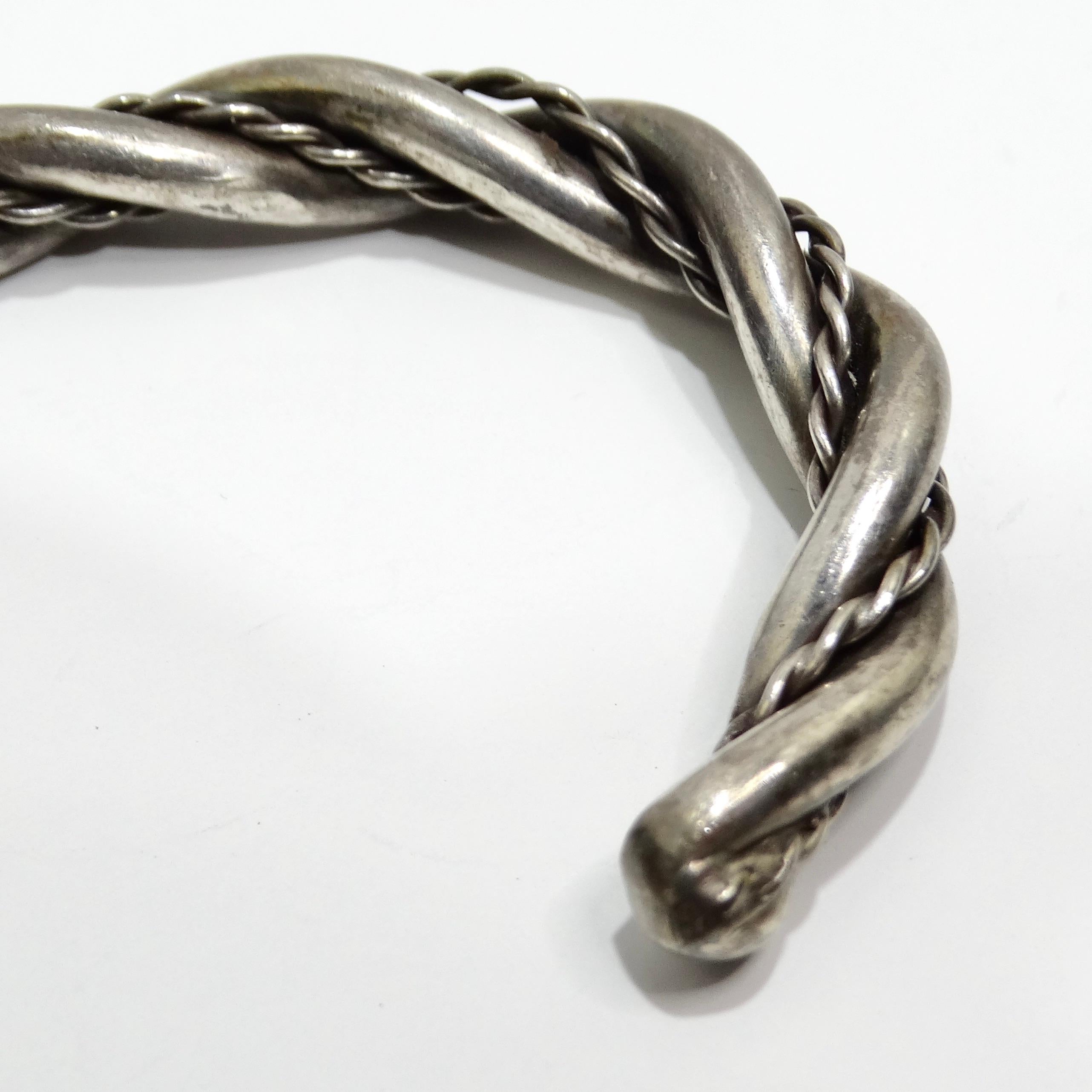 Bracciale in corda in argento massiccio del 1960 in vendita 6