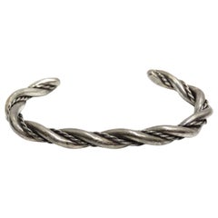 Massives Silber 1960er Jahre Seil Manschette Armband