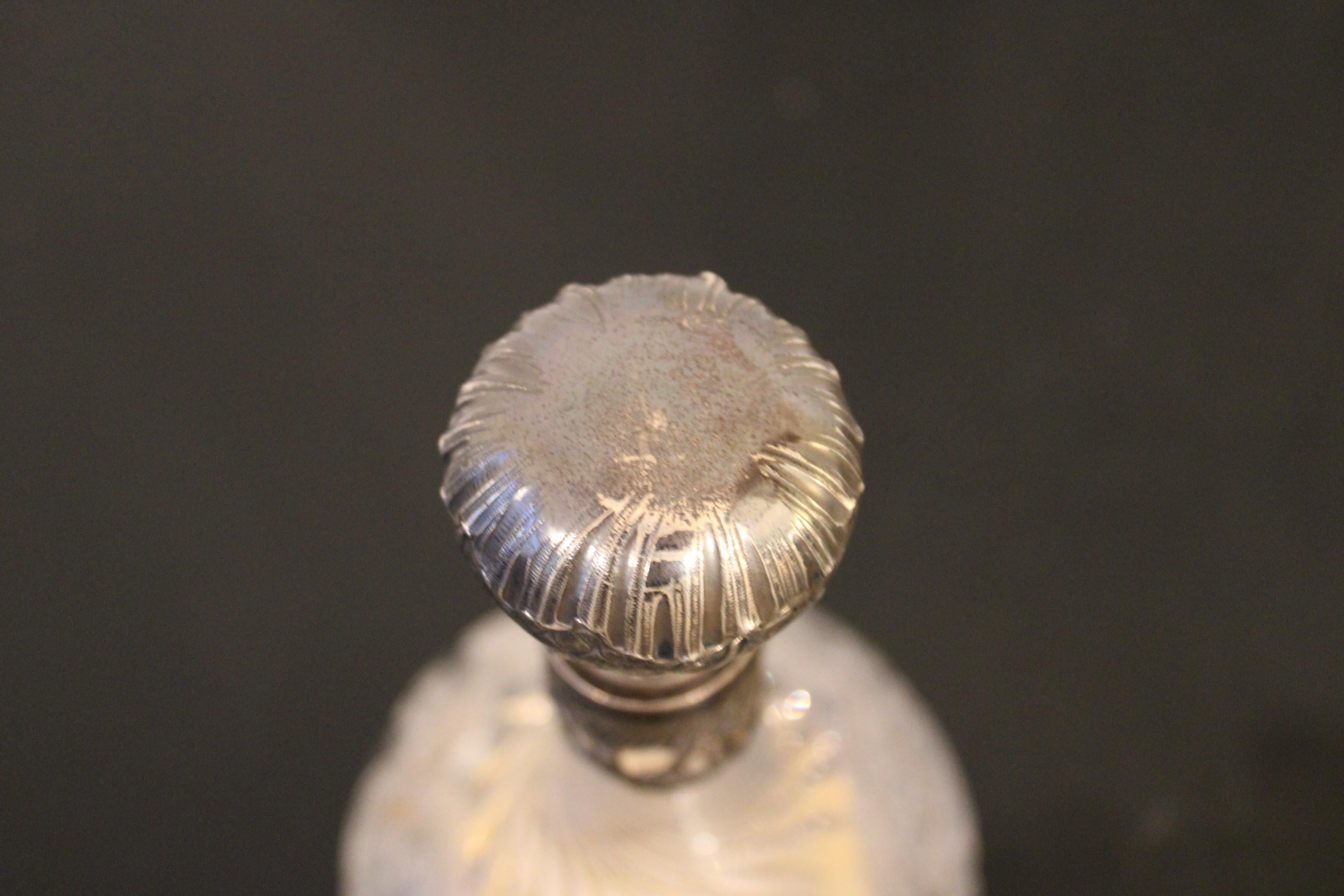 Solid Silver and Crystal Carafe, 19th Century For Sale 2