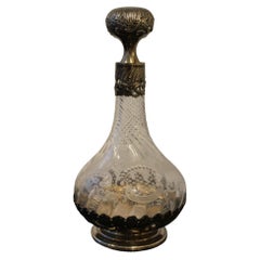 Antique Solid Silver and Crystal Carafe, 19th Century
