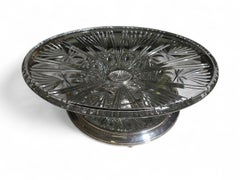 Solid Silver and Cut Glass Centerpiece Bowl, 20th Century