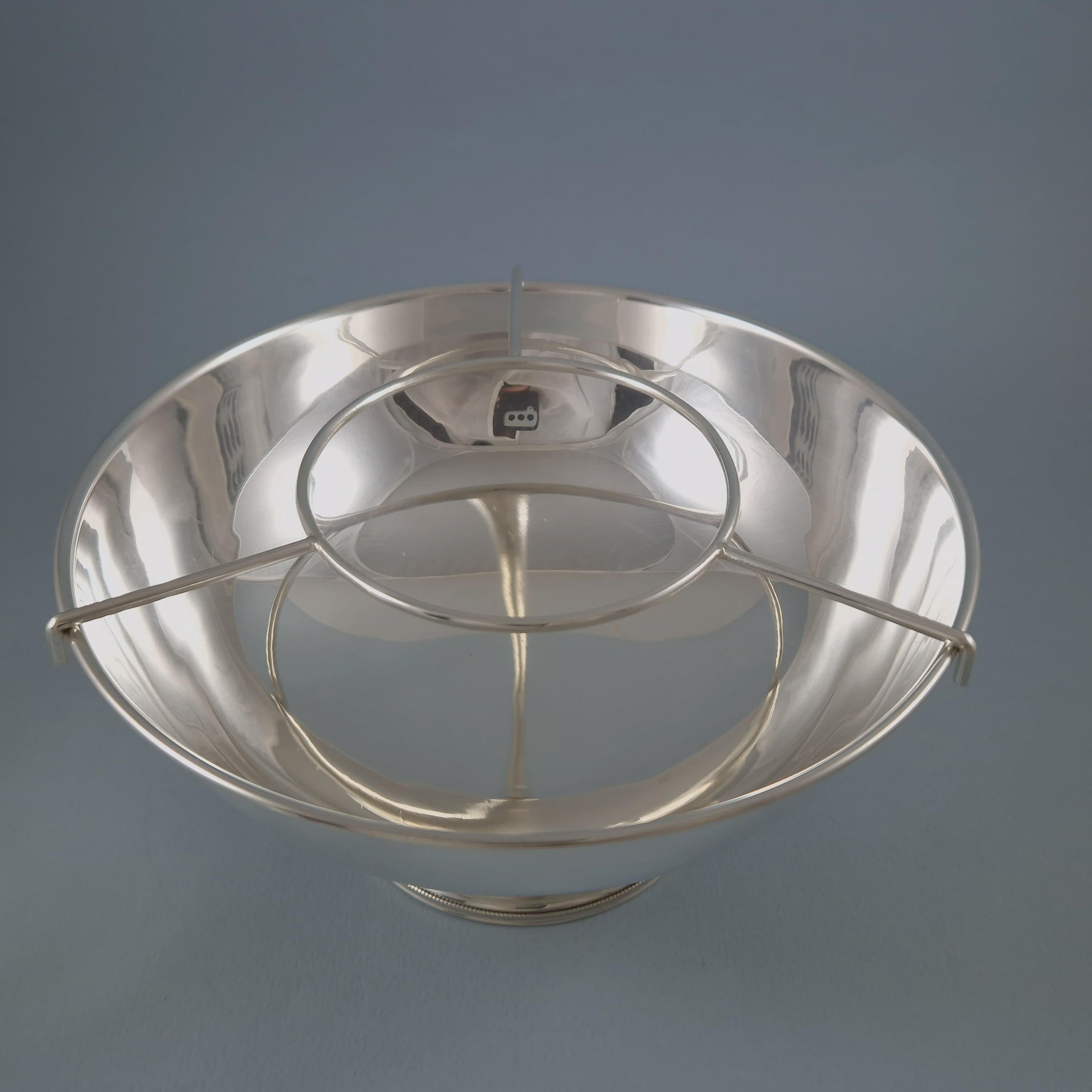 Late 20th Century Solid Silver And Glass Caviar Bowl