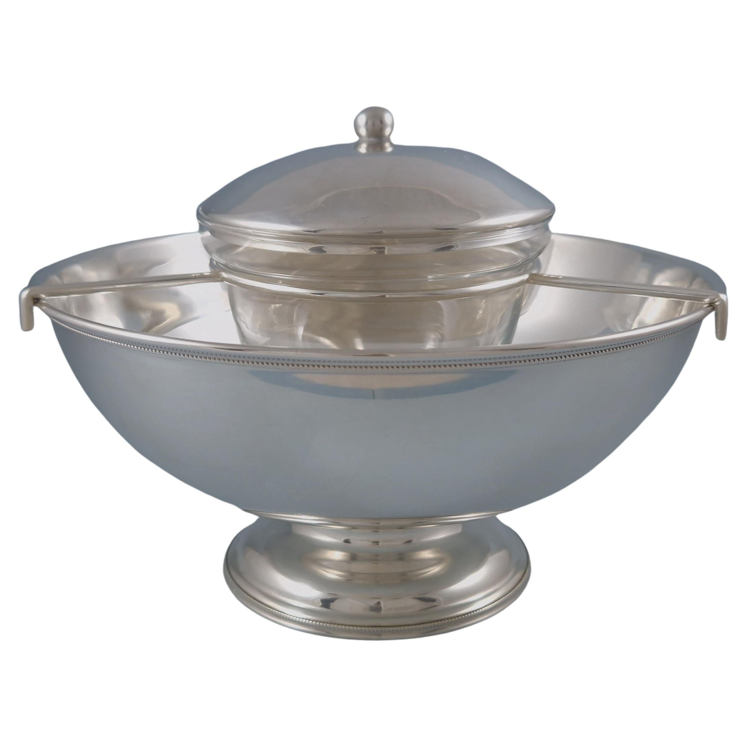 Solid Silver And Glass Caviar Bowl