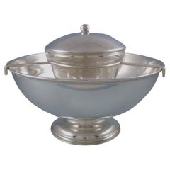 Vintage Solid Silver And Glass Caviar Bowl